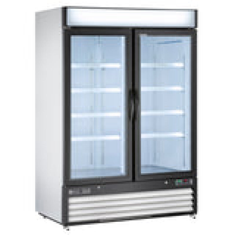 Maxx Cold Double Glass Door Merchandiser Refrigerator, Swing Door, 48 cu. ft., Energy Star, in White - (MXM248RHC)