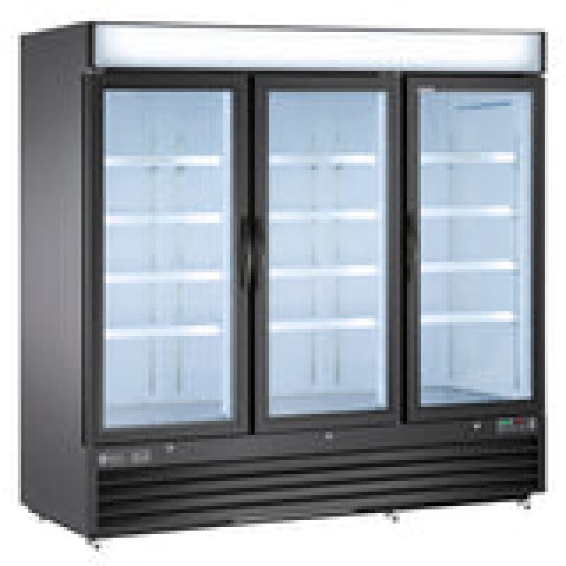 Maxx Cold Triple Glass Door Merchandiser Refrigerator, Free Standing, 72 cu. ft., in Black - (MXM372RBHC)