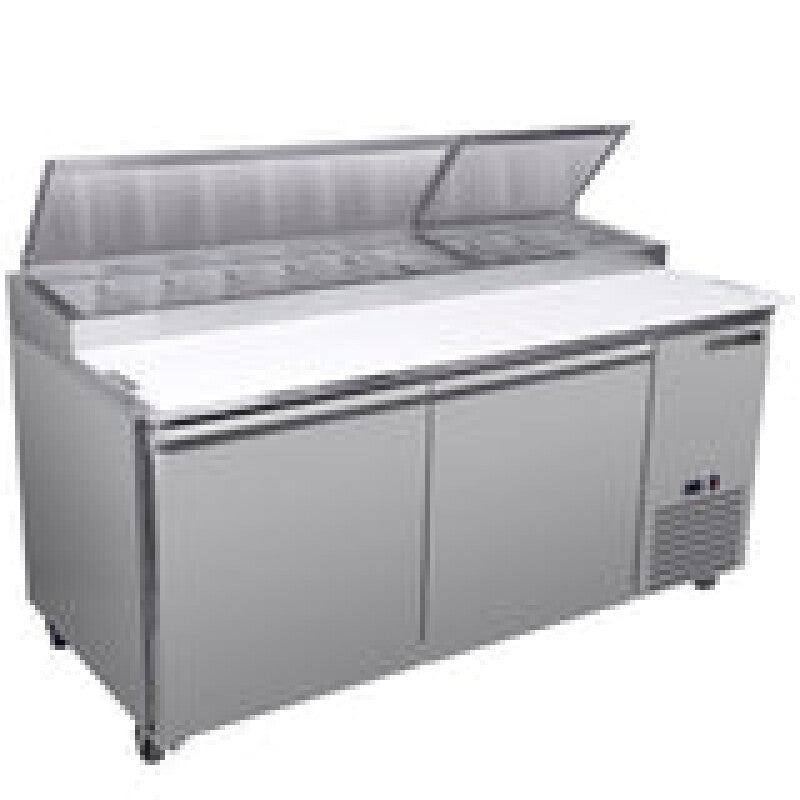 Maxx Cold Two-Door Refrigerated Pizza Prep Table, 20.91 cu. ft. Storage Capacity, in Stainless Steel - (MXSPP70HC)