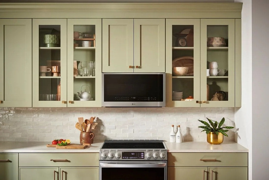 LG MVEL2035X over-the-range microwave installed in kitchen