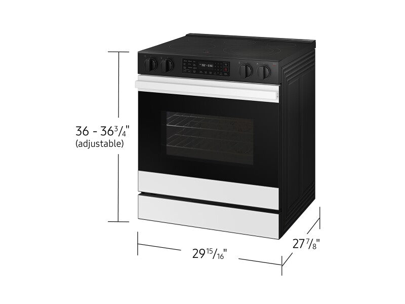 Bespoke 6.3 cu. ft. Smart Slide-In Electric Range with Air Fry & Precision Knobs in White Glass - (NSE6DB830012AA)