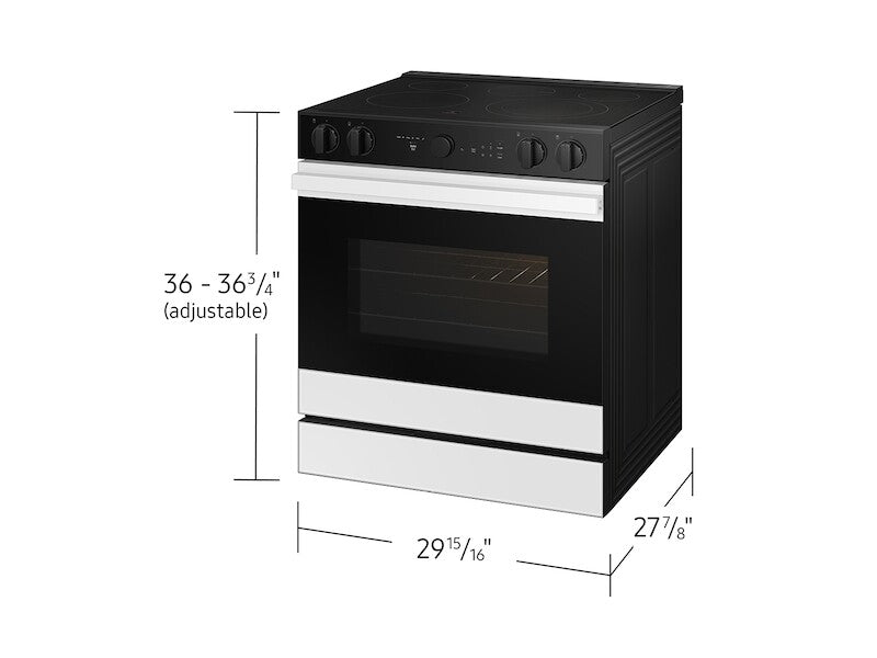 Bespoke 6.3 cu. ft. Smart Slide-In Electric Range with Air Sous Vide & Air Fry in White Glass - (NSE6DB850012AA)