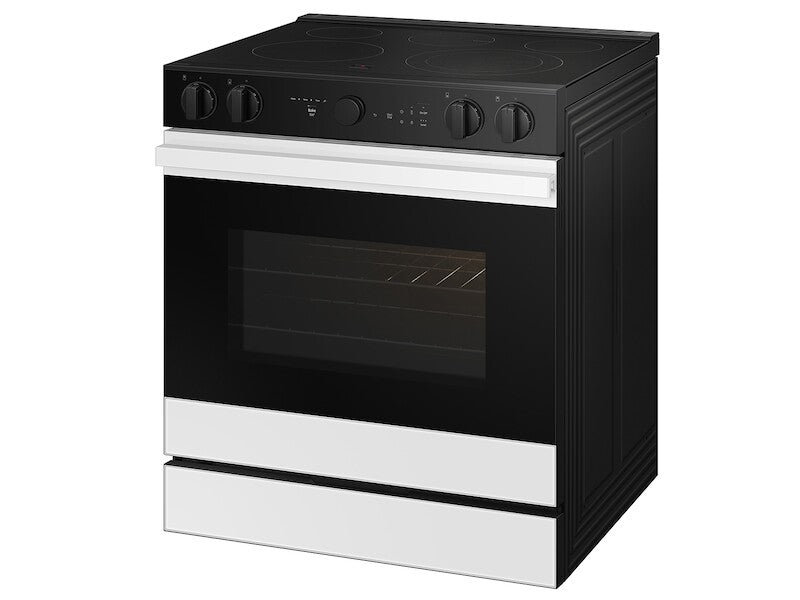Bespoke 6.3 cu. ft. Smart Slide-In Electric Range with Air Sous Vide & Air Fry in White Glass - (NSE6DB850012AA)