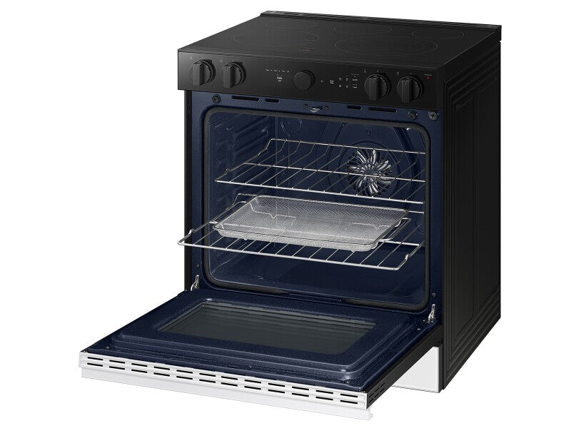 Bespoke 6.3 cu. ft. Smart Slide-In ENERGY STAR® Certified Electric Range with Air Fry in White Glass - (NSE6DB850212AA)