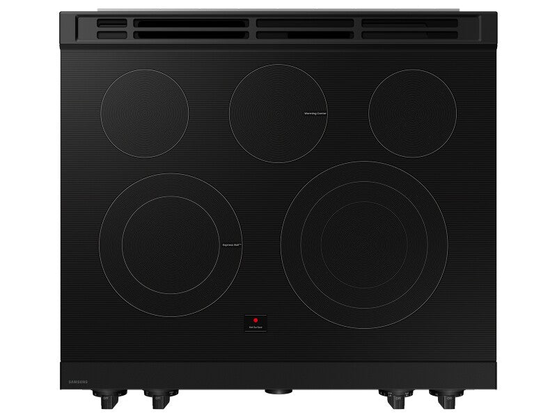 Bespoke 6.3 cu. ft. Smart Slide-In Electric Range with Smart Oven Camera & Illuminated Precision Knobs in White Glass - (NSE6DB870012AA)