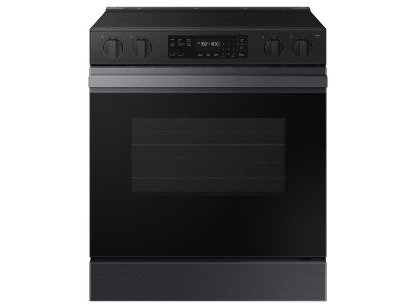 Bespoke 6.3 cu. ft. Smart Slide-In Electric Range with Precision Knobs in Matte Black Steel - (NSE6DG8100MTAA)