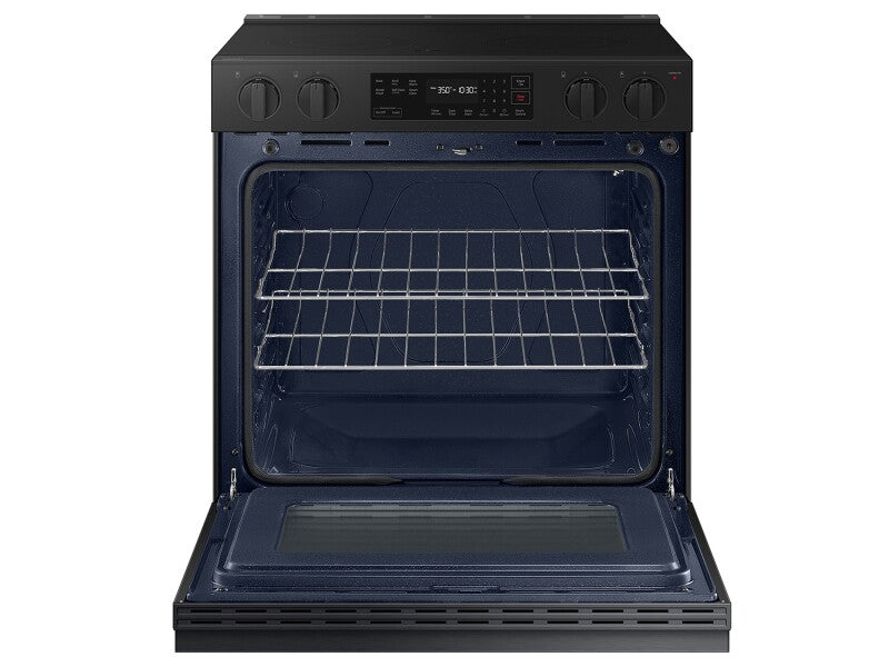 Bespoke 6.3 cu. ft. Smart Slide-In Electric Range with Precision Knobs in Matte Black Steel - (NSE6DG8100MTAA)