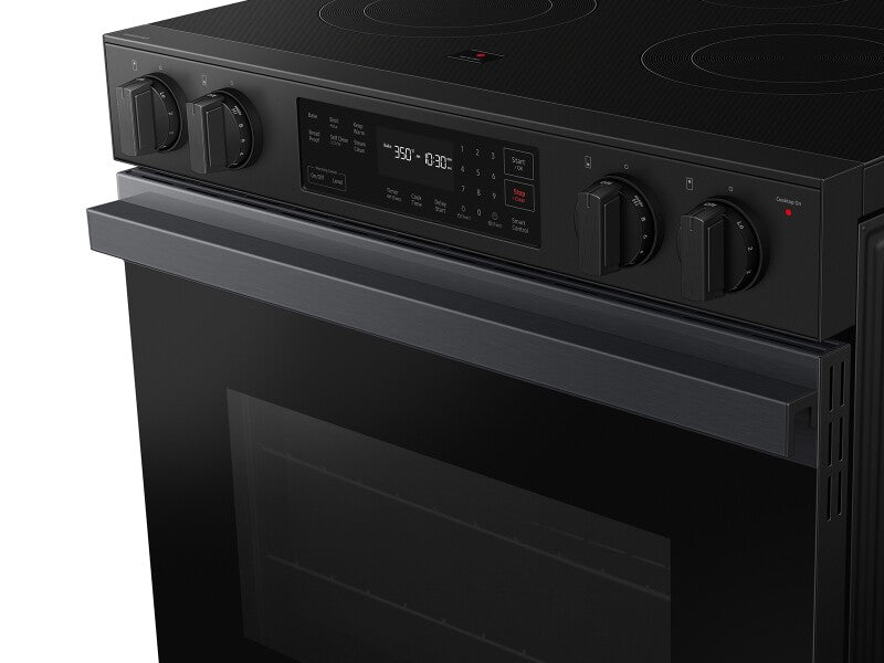 Bespoke 6.3 cu. ft. Smart Slide-In Electric Range with Precision Knobs in Matte Black Steel - (NSE6DG8100MTAA)