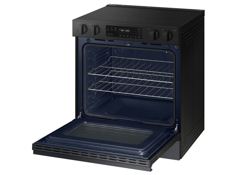 Bespoke 6.3 cu. ft. Smart Slide-In Electric Range with Precision Knobs in Matte Black Steel - (NSE6DG8100MTAA)