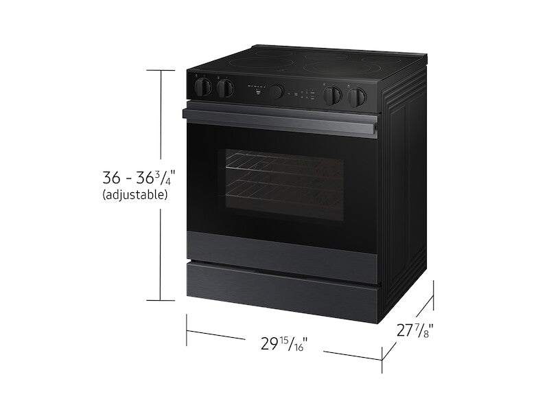 Bespoke 6.3 cu. ft. Smart Slide-In Electric Range with Air Sous Vide & Air Fry in Matte Black Steel - (NSE6DG8500MTAA)