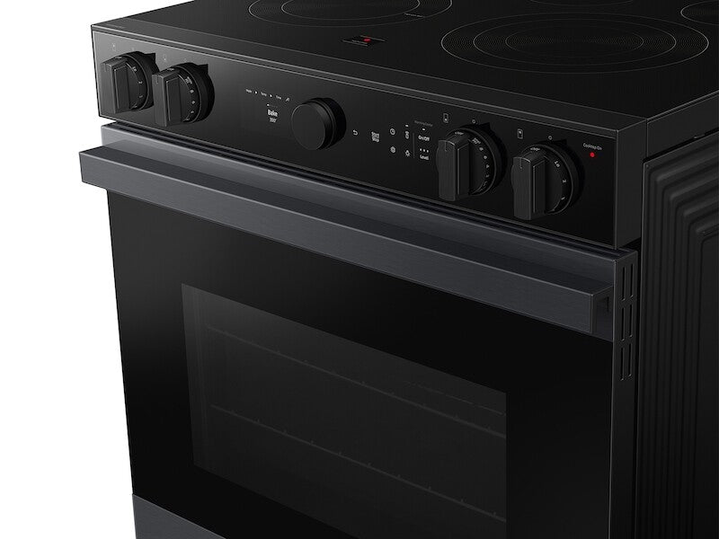 Bespoke 6.3 cu. ft. Smart Slide-In Electric Range with Air Sous Vide & Air Fry in Matte Black Steel - (NSE6DG8500MTAA)