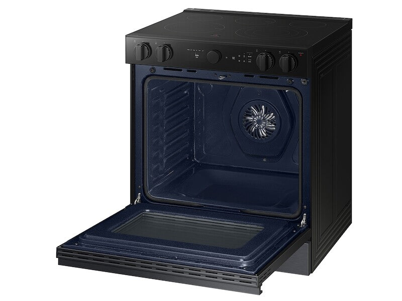 Bespoke 6.3 cu. ft. Smart Slide-In Electric Range with Air Sous Vide & Air Fry in Matte Black Steel - (NSE6DG8500MTAA)