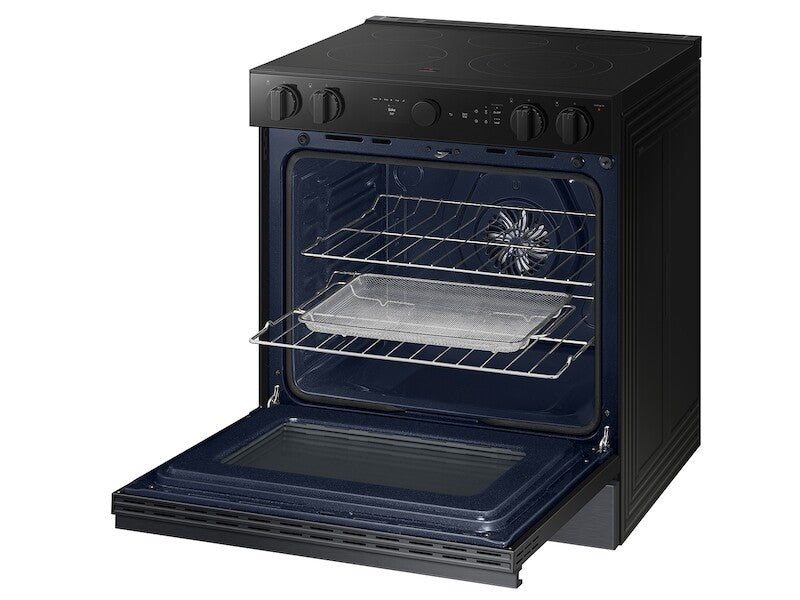 Bespoke 6.3 cu. ft. Smart Slide-In Electric Range with Air Sous Vide & Air Fry in Matte Black Steel - (NSE6DG8500MTAA)