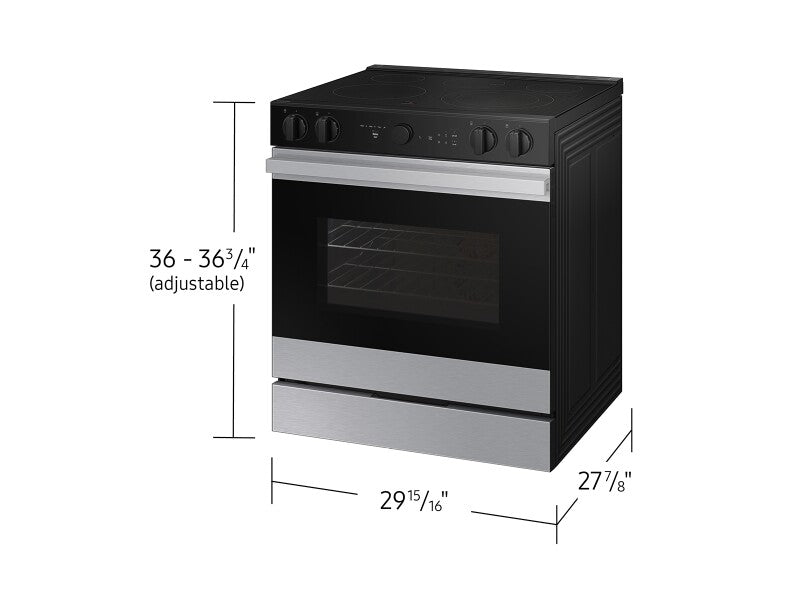 Bespoke 6.3 cu. ft. Smart Slide-In Electric Range with Air Sous Vide & Air Fry in Stainless Steel - (NSE6DG8500SRAA)