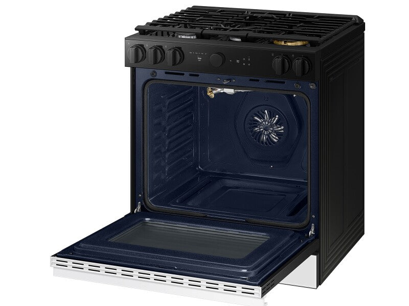 Bespoke 6.0 cu. ft. Smart Slide-In Gas Range with Air Sous Vide & Air Fry in White Glass - (NSG6DB850012AA)