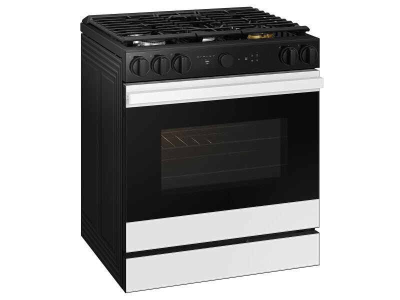 Bespoke 6.0 cu. ft. Smart Slide-In Gas Range with Air Sous Vide & Air Fry in White Glass - (NSG6DB850012AA)