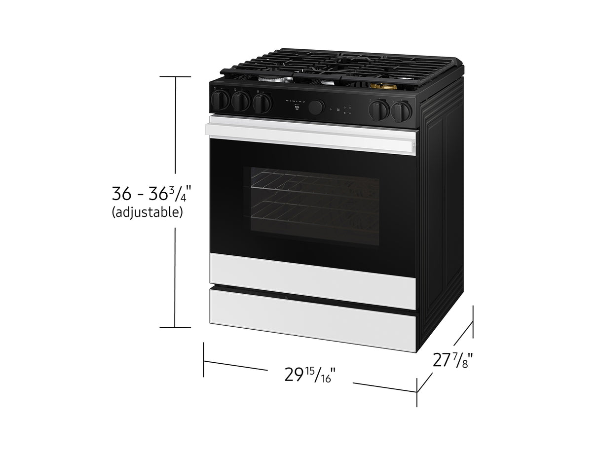 Bespoke 6.0 cu. ft. Smart Slide-In Gas Range with Smart Oven Camera & Illuminated Precision Knobs in White Glass - (NSG6DB870012AA)