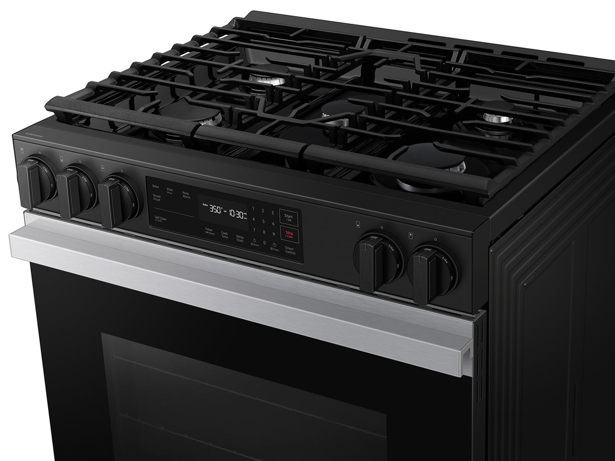 Bespoke 6.0 cu. ft. Smart Slide-In Gas Range with Precision Knobs in Stainless Steel - (NSG6DG8100SRAA)