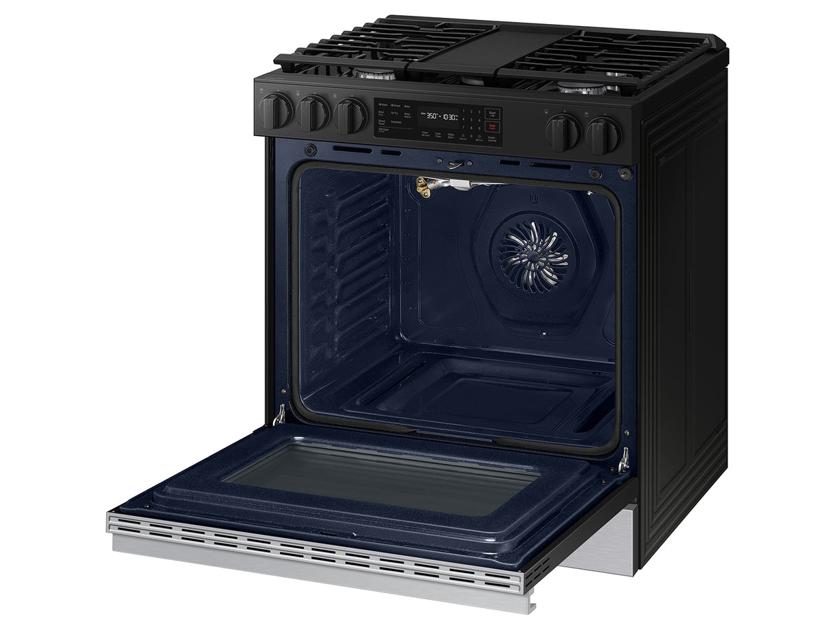 Bespoke 6.0 cu. ft. Smart Slide-In Gas Range with Air Fry & Precision Knobs in Stainless Steel - (NSG6DG8300SRAA)