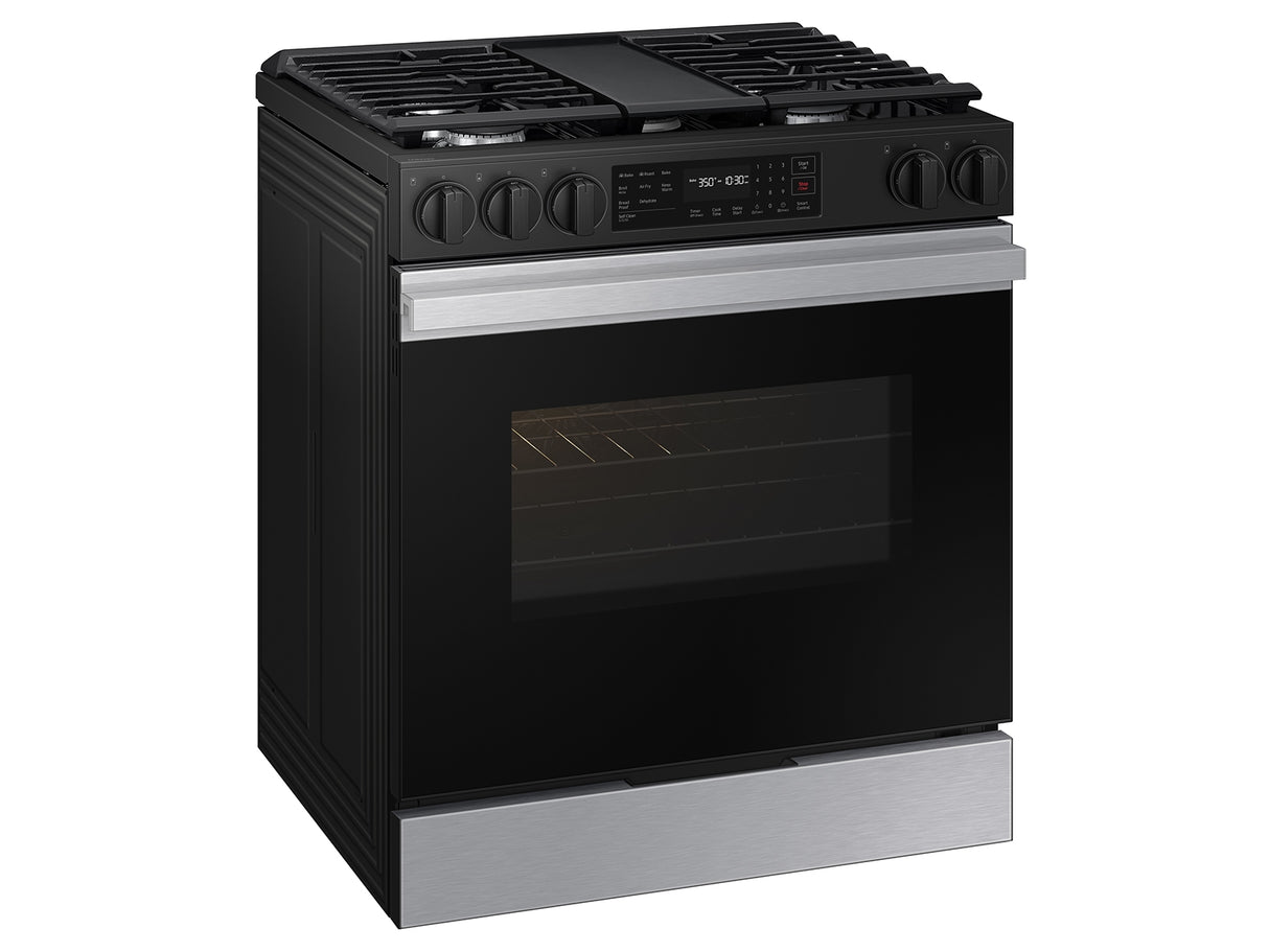 Bespoke 6.0 cu. ft. Smart Slide-In Gas Range with Air Fry & Precision Knobs in Stainless Steel - (NSG6DG8300SRAA)