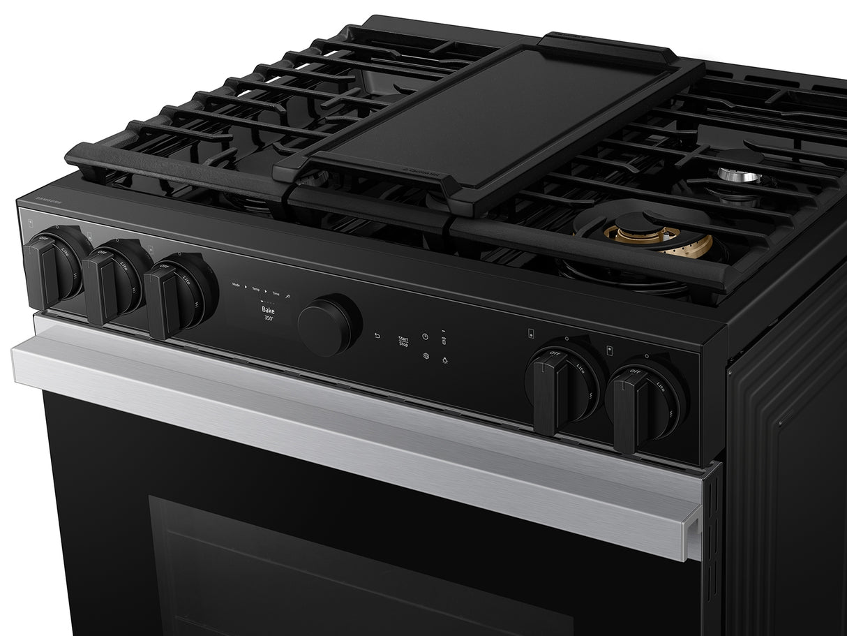 Bespoke 6.0 cu. ft. Smart Slide-In Gas Range with Air Sous Vide & Air Fry in Stainless Steel - (NSG6DG8500SRAA)