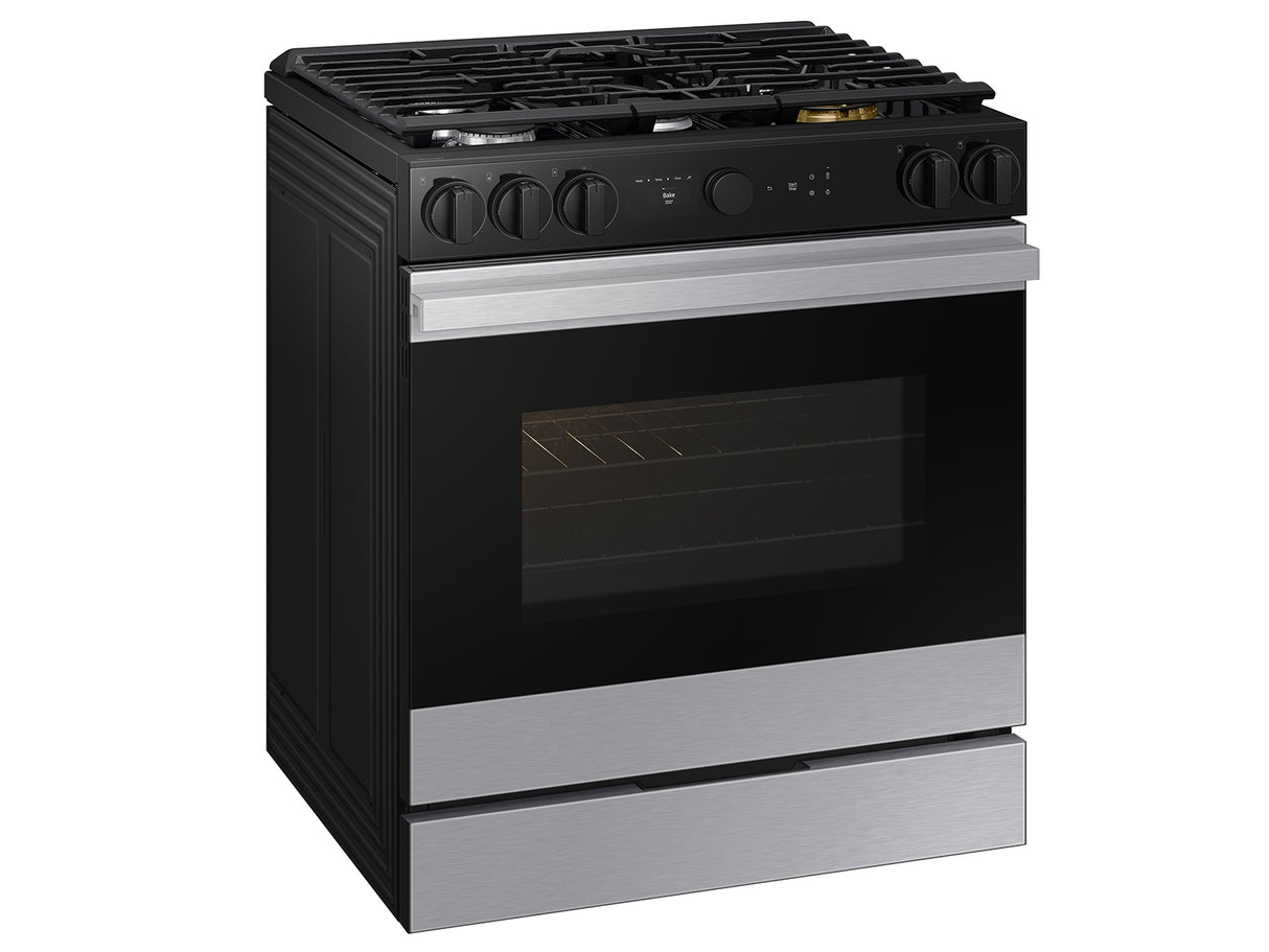 Bespoke 6.0 cu. ft. Smart Slide-In Gas Range with Air Sous Vide & Air Fry in Stainless Steel - (NSG6DG8500SRAA)