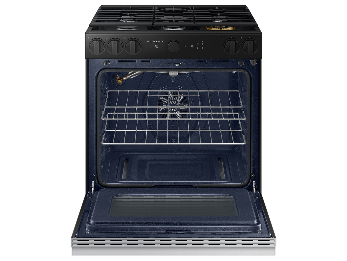 Bespoke 6.0 cu. ft. Smart Slide-In Gas Range with Smart Oven Camera & Illuminated Precision Knobs in Stainless Steel - (NSG6DG8700SRAA)