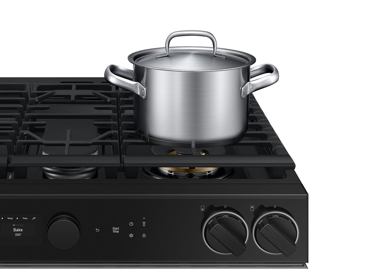 Bespoke 6.0 cu. ft. Smart Slide-In Gas Range with Smart Oven Camera & Illuminated Precision Knobs in Stainless Steel - (NSG6DG8700SRAA)