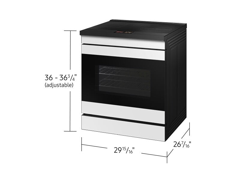 Bespoke 6.3 cu. ft. Smart Slide-In Induction Range with AI Home & Smart Oven Camera in White Glass - (NSI6DB990012AA)