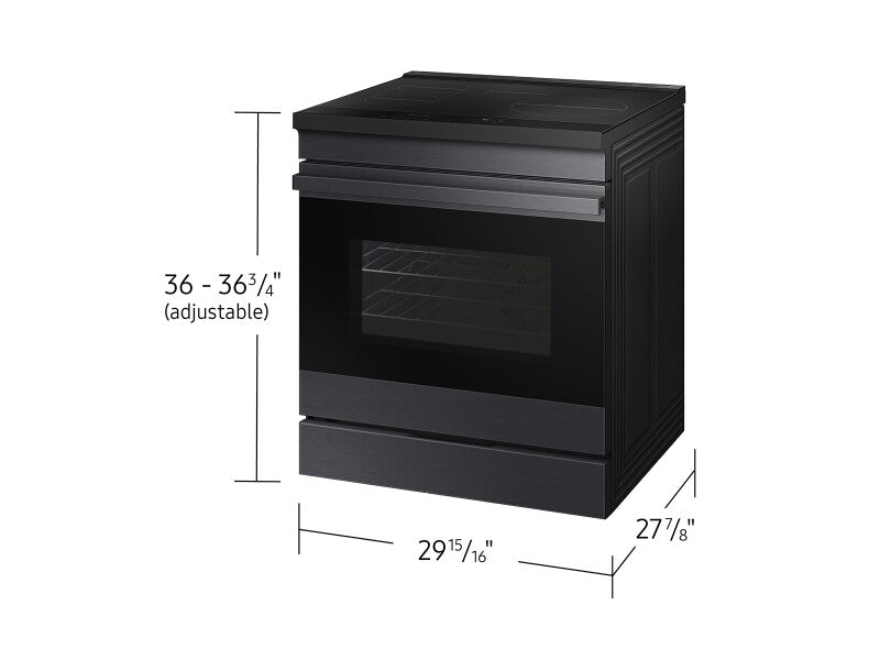 Bespoke 6.3 cu. ft. Smart Slide-In Induction Range with Ambient Edge Lighting™ & Air Sous Vide in Matte Black Steel - (NSI6DG9500MTAA)