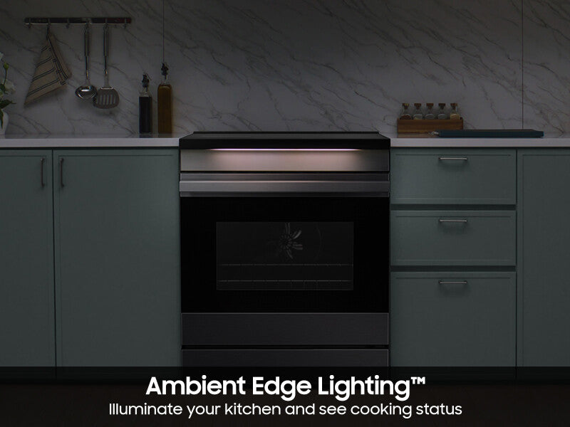 Bespoke 6.3 cu. ft. Smart Slide-In Induction Range with Ambient Edge Lighting™ & Air Sous Vide in Matte Black Steel - (NSI6DG9500MTAA)