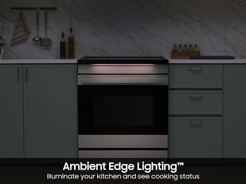 Bespoke 6.3 cu. ft. Smart Slide-In Induction Range with Ambient Edge Lighting™ & Air Sous Vide in Stainless Steel - (NSI6DG9500SRAA)