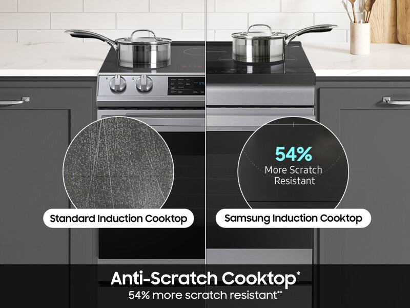 Bespoke 6.3 cu. ft. Smart Slide-In Induction Range with Ambient Edge Lighting™ & Air Sous Vide in Stainless Steel - (NSI6DG9500SRAA)