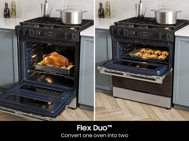 Bespoke Smart Slide-In Dual Fuel Range 6.3 cu. ft. with Flex Duo™ & Illuminated Precision Knobs in Stainless Steel - (NSY6DG8550SRAA)