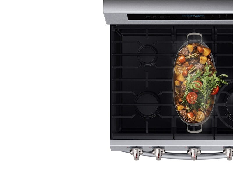 5.8 cu. ft. Freestanding Gas Range with True Convection in Black Stainless Steel - (NX58M6630SG) - SAMSUNG