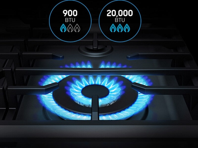 5.8 cu. ft. Freestanding Gas Range with True Convection and Steam Reheat in Black Stainless Steel - (NX58M6650WG) - SAMSUNG