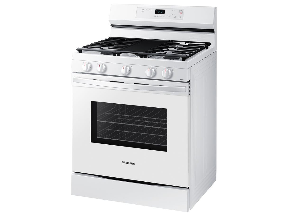 6.0 cu. ft. Smart Freestanding Gas Range with Integrated Griddle in White - (NX60A6111SW)