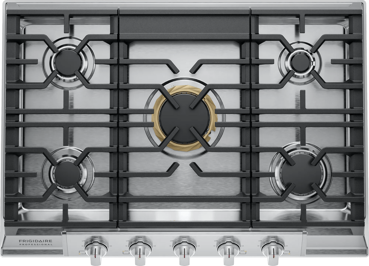 Frigidaire Professional 30" Gas Cooktop with 5 Sealed Burners & PowerPlus 18,000 BTU, Stainless Steel