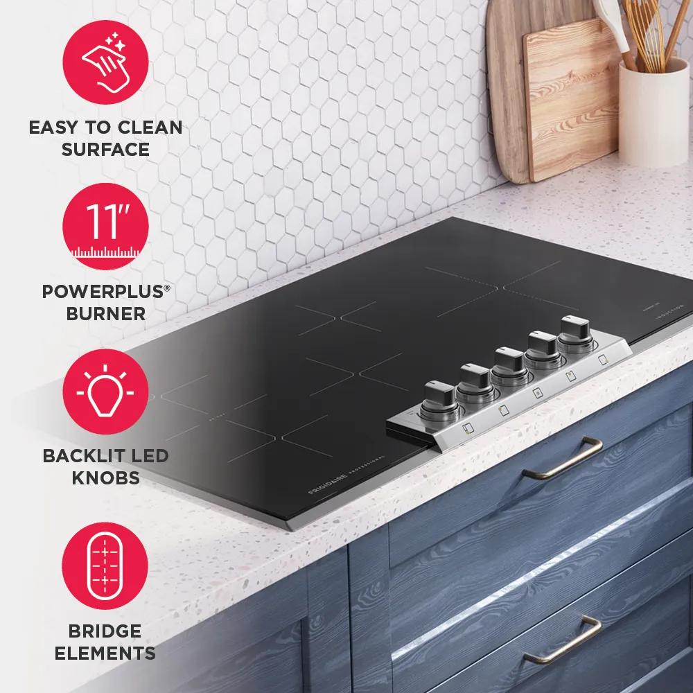Frigidaire Professional 36" Induction Cooktop with Bridge Element & EvenTemp, Smudge-Proof Stainless Steel