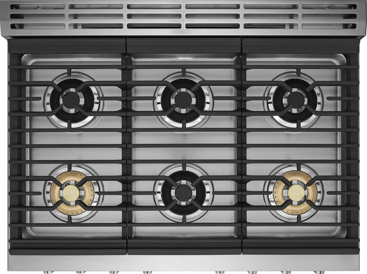 Frigidaire Professional 36" Freestanding Dual-Fuel Range with Dual-Fan Convection, 6 Burners, 4.4 Cu. Ft., Smudge-Proof Stainless Steel - PCFD3670AF