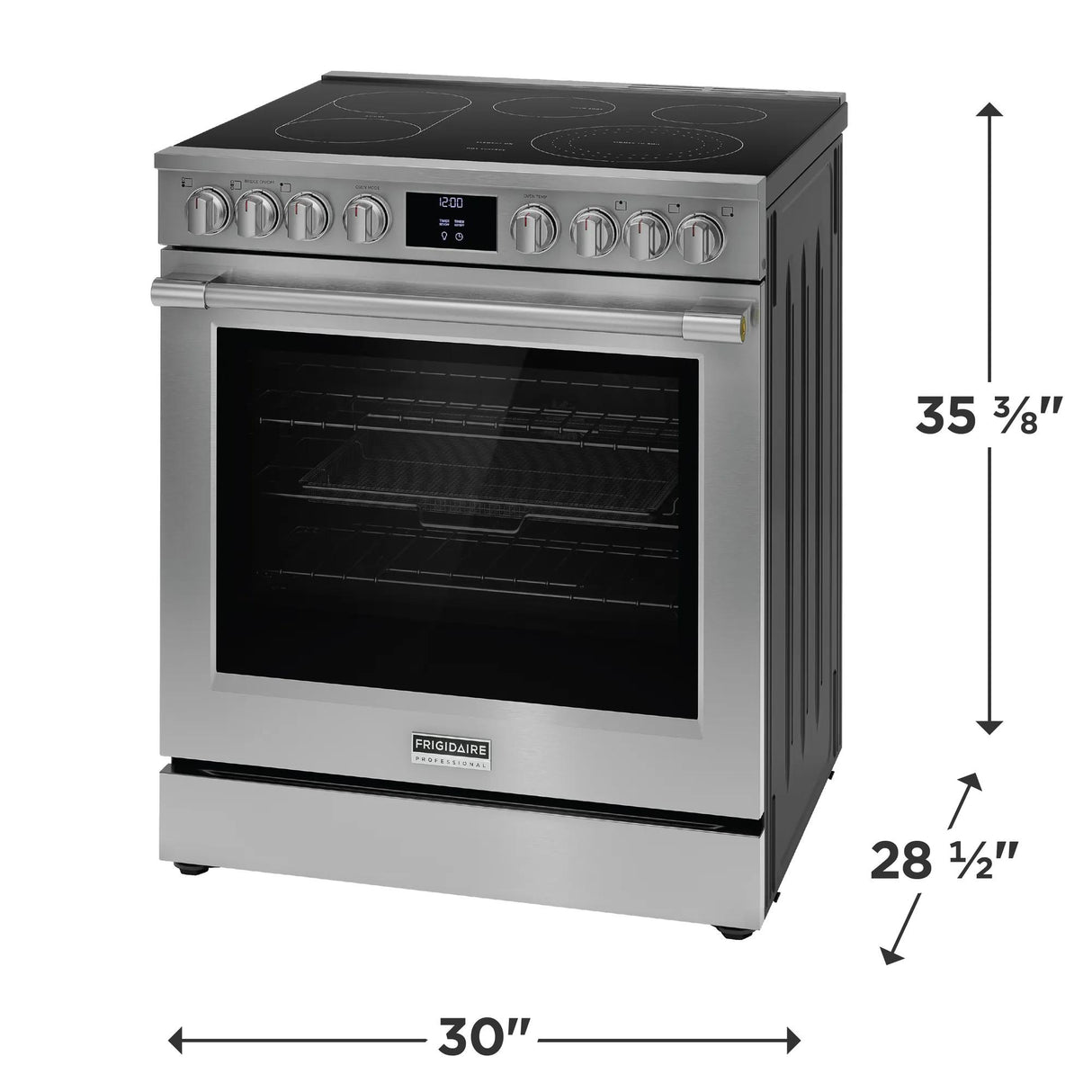 Frigidaire Professional 30" Slide-In Electric Range with Total Convection & Air Fry, 6.2 Cu. Ft., Smudge-Proof Stainless Steel - PCFE3080AF