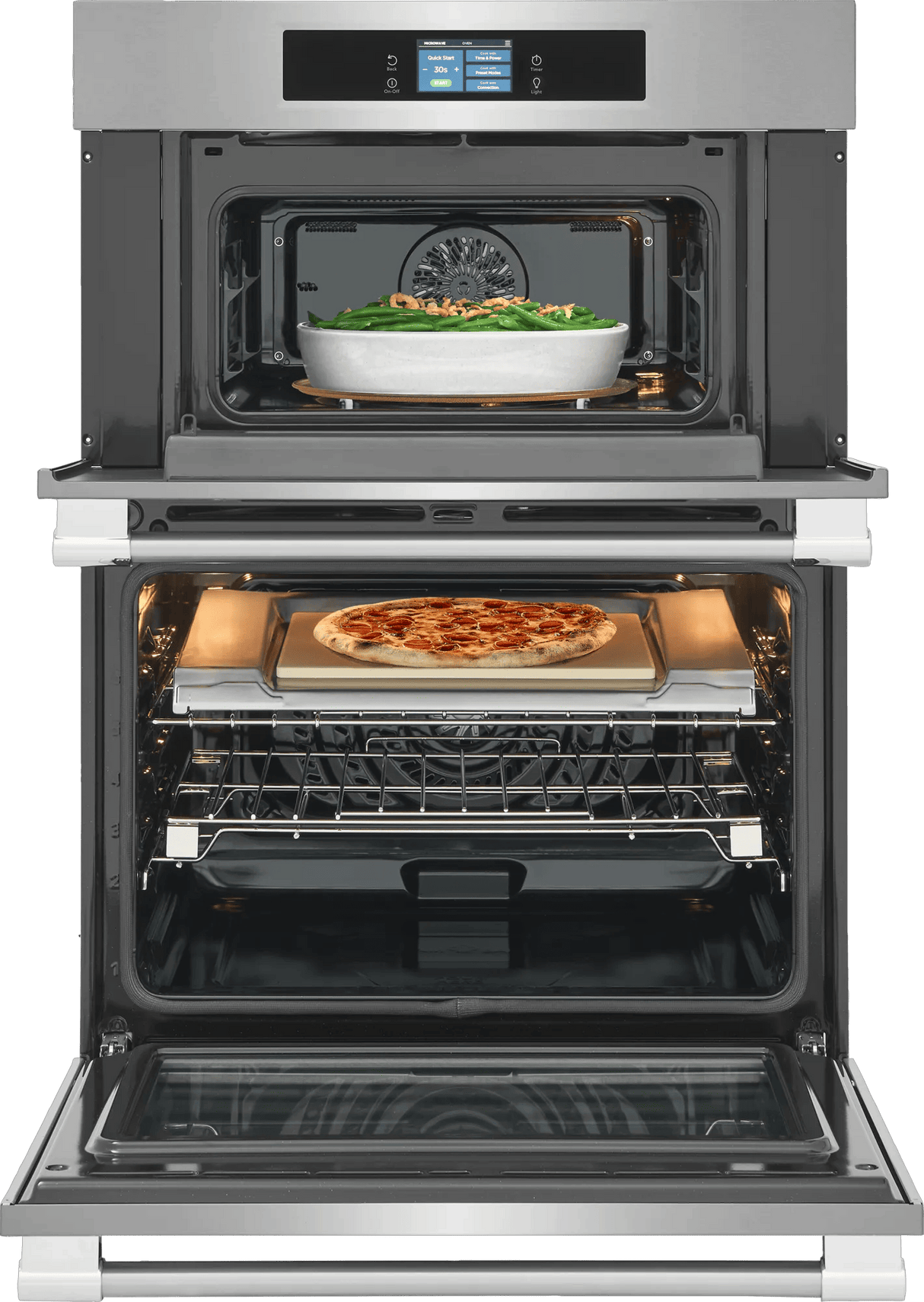 Frigidaire Professional 30" Electric Wall Oven & Microwave Combination with Total Convection & Stone-Baked Pizza Mode, Smudge-Proof Stainless Steel - PCWM3085AF