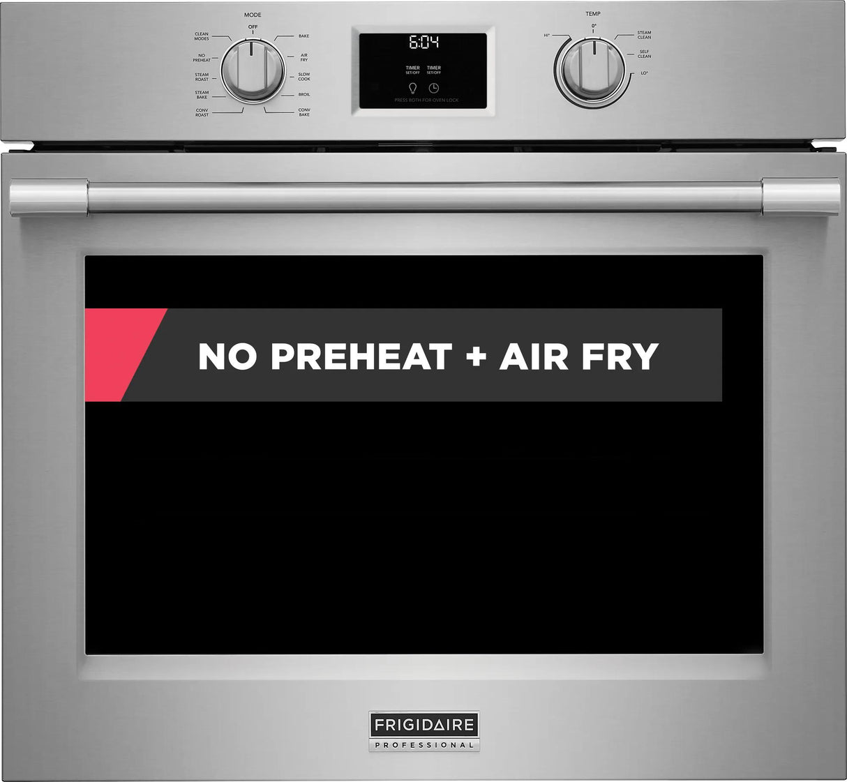 Frigidaire Professional 30" Single Electric Wall Oven with Total Convection & No-Preheat Air Fry, 5.3 Cu. Ft., Smudge-Proof Stainless Steel - PCWS3080AF