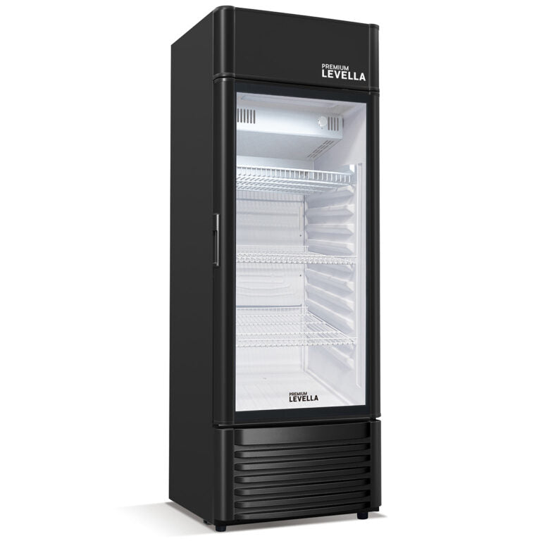 PRF657DX Single Glass Door Merchandiser Refrigerator -Beverage Display Cooler-6.5 cu ft-Black