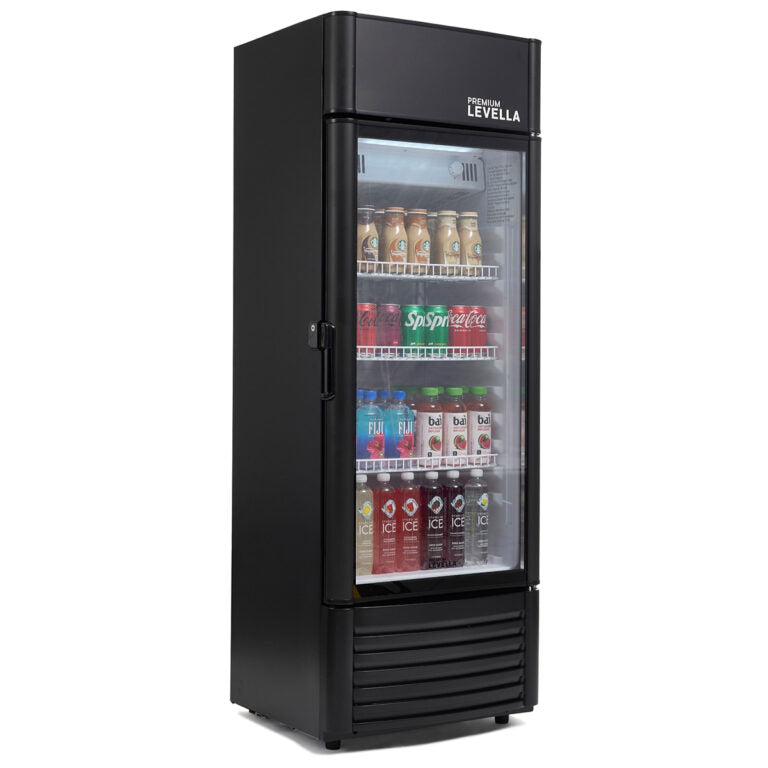 PRF657DX Single Glass Door Merchandiser Refrigerator -Beverage Display Cooler-6.5 cu ft-Black