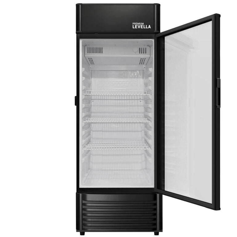PRF657DX Single Glass Door Merchandiser Refrigerator -Beverage Display Cooler-6.5 cu ft-Black
