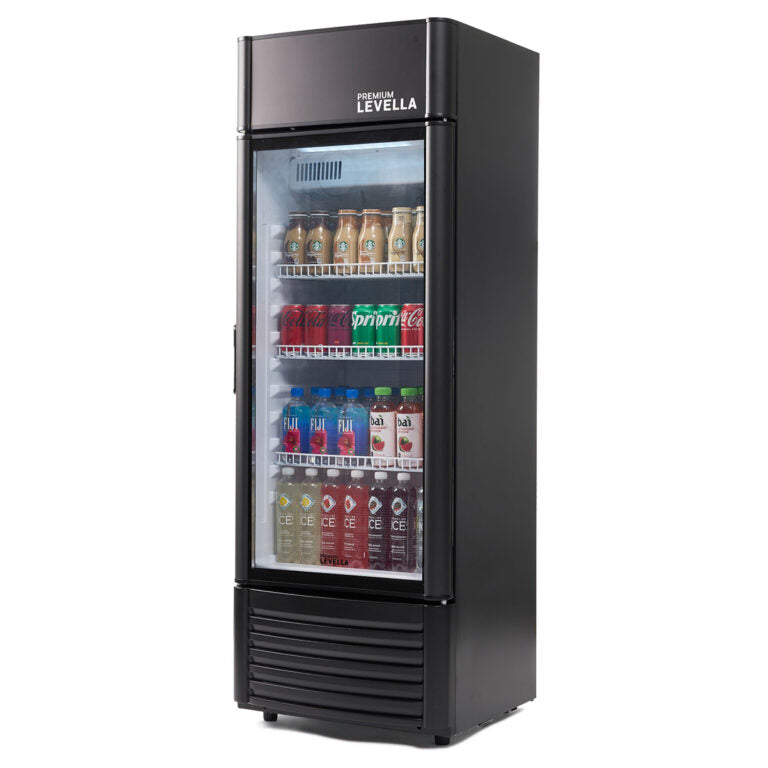 PRF657DX Single Glass Door Merchandiser Refrigerator -Beverage Display Cooler-6.5 cu ft-Black