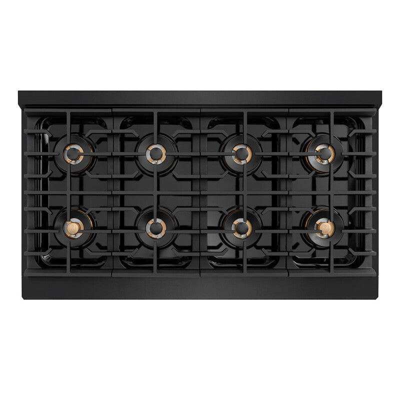 ZLINE 48 in. 6.7 cu. ft. Paramount Dual Fuel Range with 8 Burner DuoPro™ Cooktop and Dual Ovens in Black Stainless Steel (PSDRB-48) - (PSDRB48) -