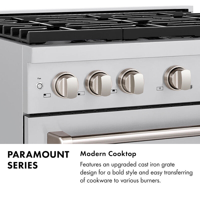 ZLINE 48 in. 6.7 cu. ft. Paramount Dual Fuel Range with 8 Burner DuoPro™ Cooktop and Dual Ovens in Black Stainless Steel (PSDRB-48) - (PSDRB48) -