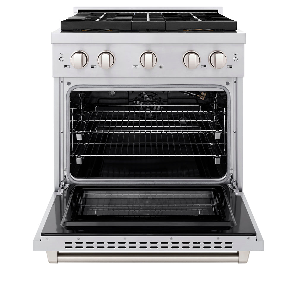 ZLINE 30 in. 4.2 cu. ft. Paramount Gas Range with 4 Burner DuoPro™ Cooktop and Convection Gas Oven in Stainless Steel (PSGR30) - (PSGR30) -